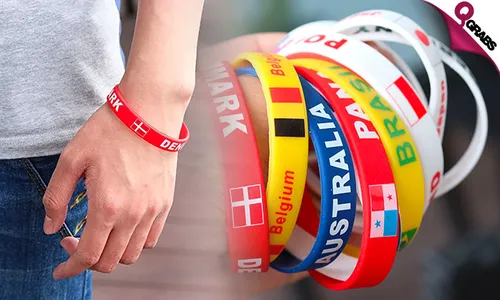 TWO Country Flag Silicone Wristbands!